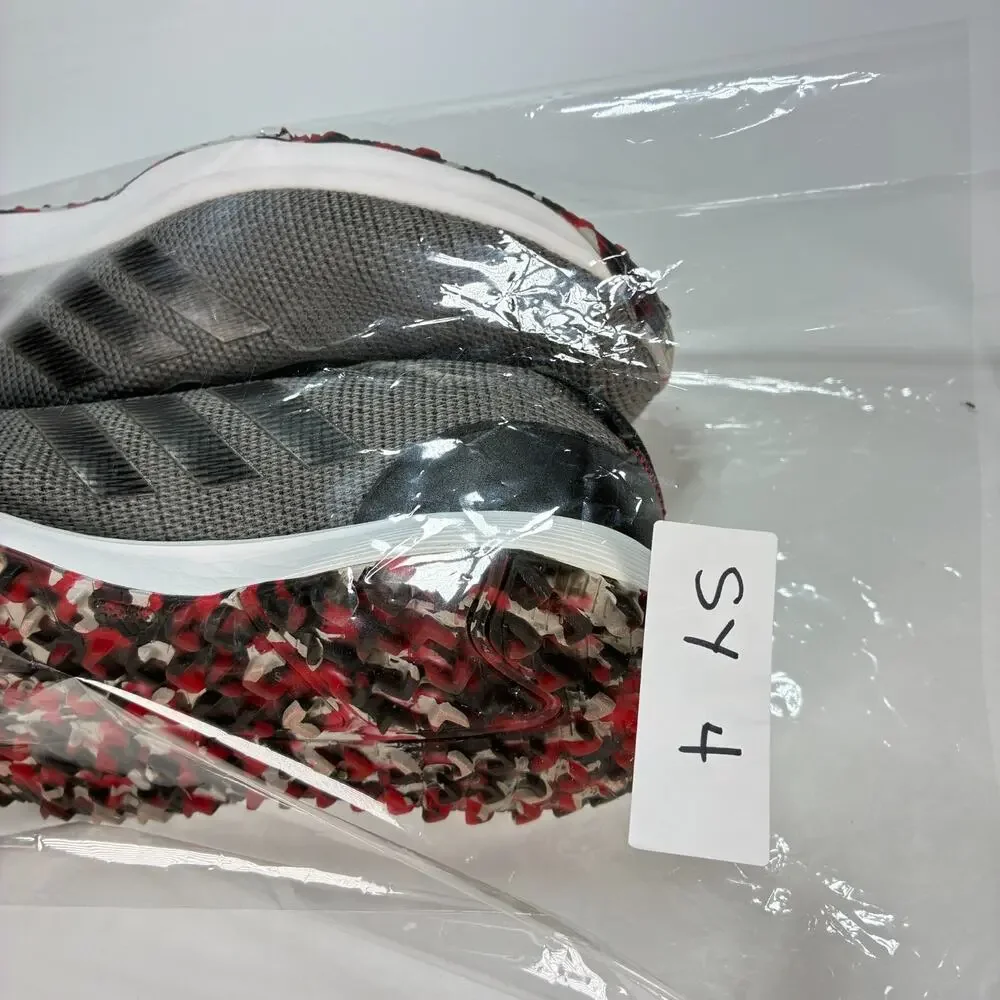 adidas S2G Grey Four Core Black Scarlet Spikeless Golf Shoes FW6318 Men's Sz 10